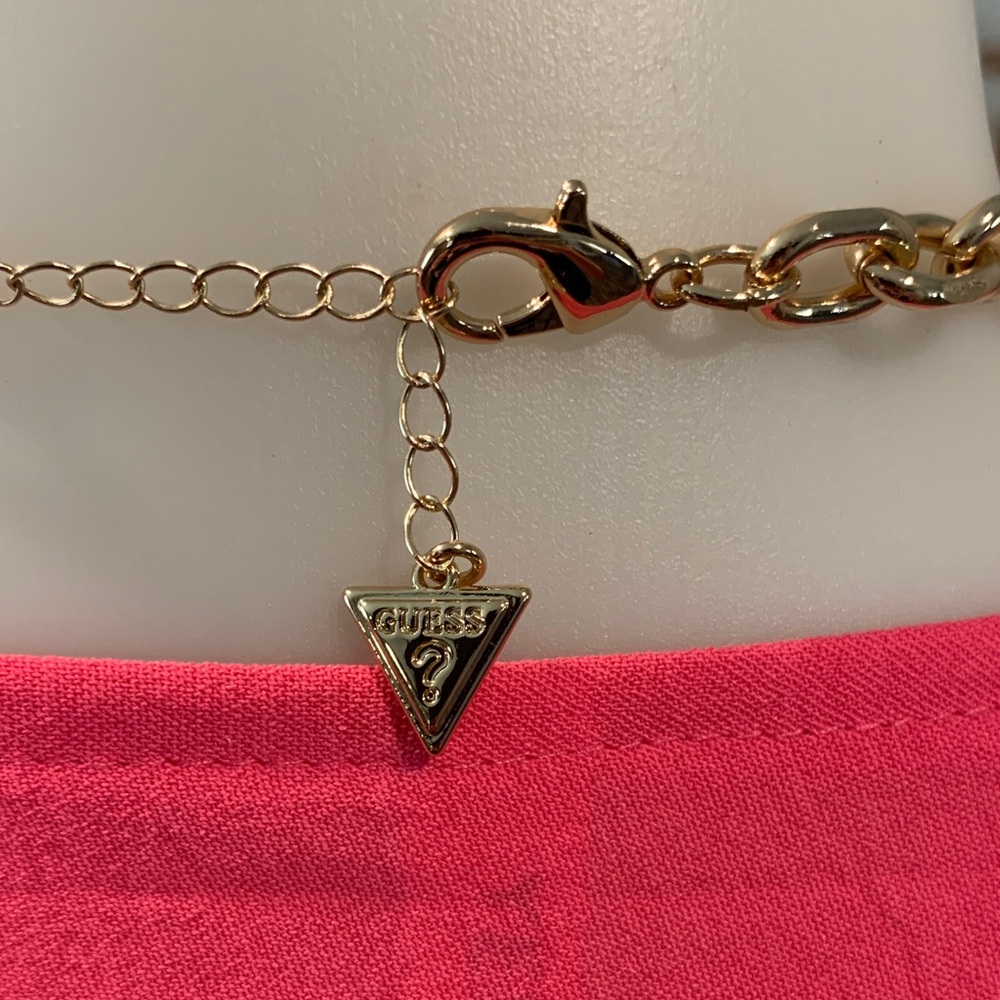 Guess Pink and Gold Floral Necklace - Picture 2 of 3